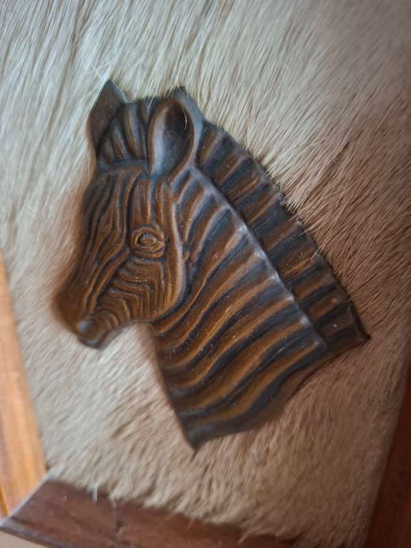 Small Copper Zebra Wall Hanging (17cm x 12cm)