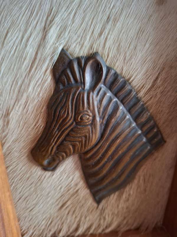 Small Copper Zebra Wall Hanging (17cm x 12cm)