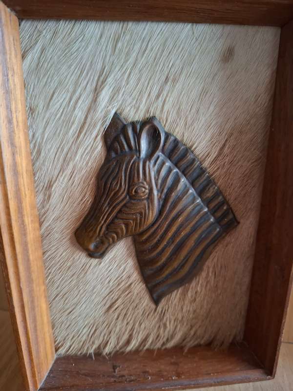 Small Copper Zebra Wall Hanging (17cm x 12cm)