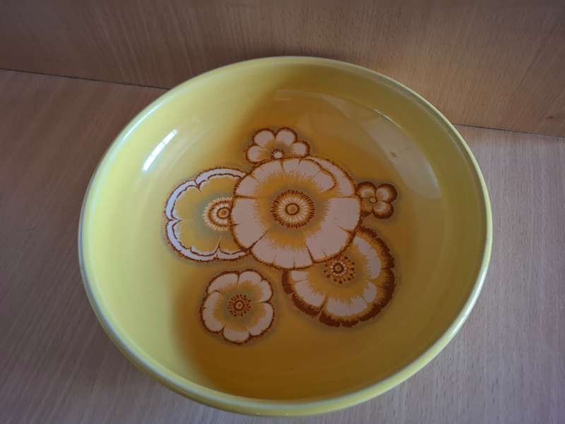 Vintage Yellow Noritake Primastone Bowl - width 21cm height 5cm