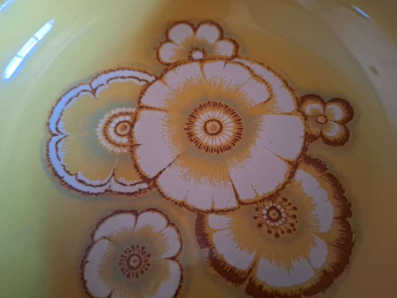 Vintage Yellow Noritake Primastone Bowl - width 21cm height 5cm