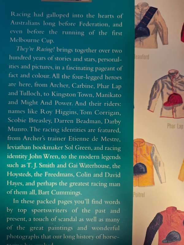They`re Racing - The Complete Story of Australian Racing Introduction by Les Carlyon (Hardcover)