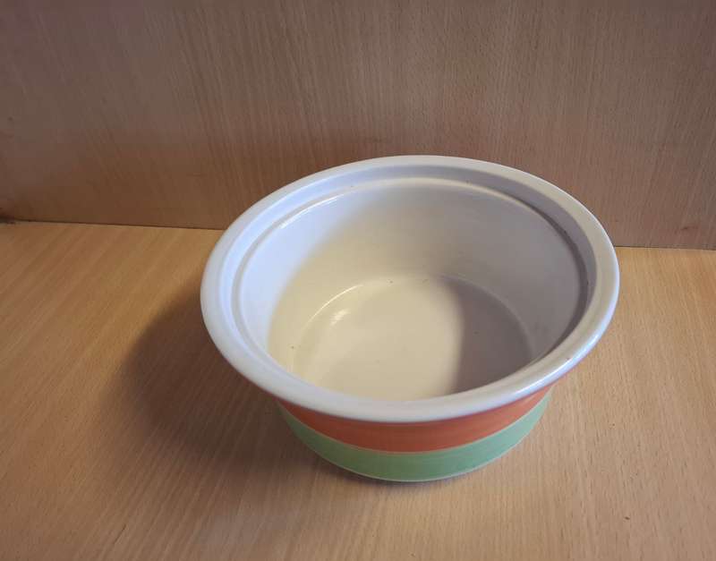 Set of 3 Round Ceramic Striped Bowls