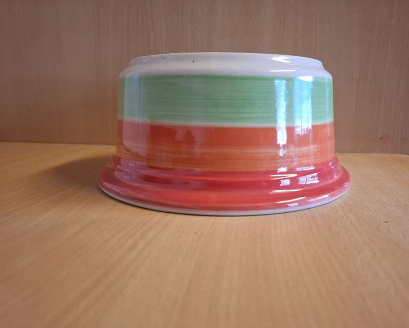 Set of 3 Round Ceramic Striped Bowls