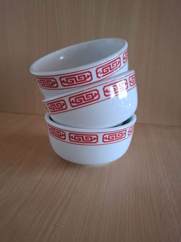Small Red & White Bowls