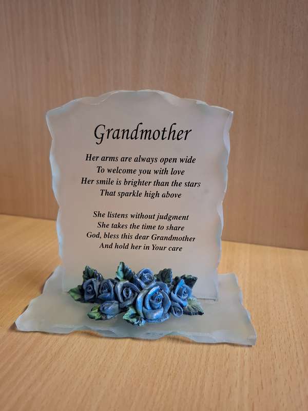 Glass Desk Plaque - `Grandmother`