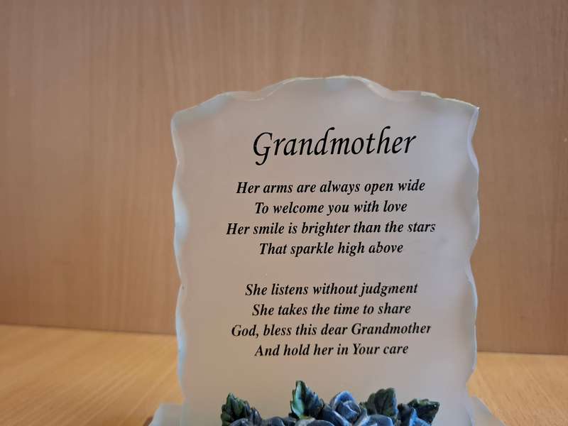 Glass Desk Plaque - `Grandmother`