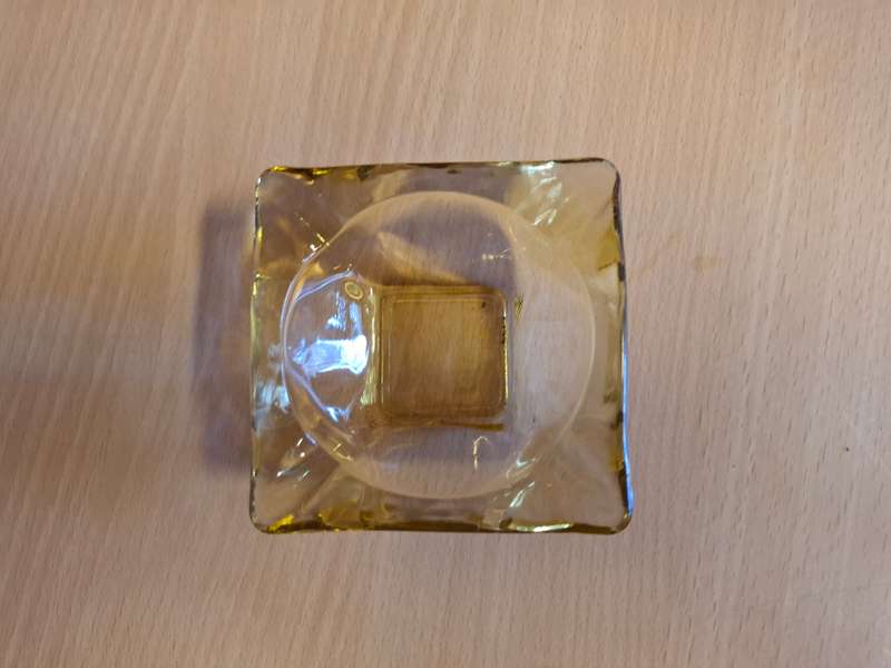 Small Vintage Glass Ashtray  (9cm x 9cm)