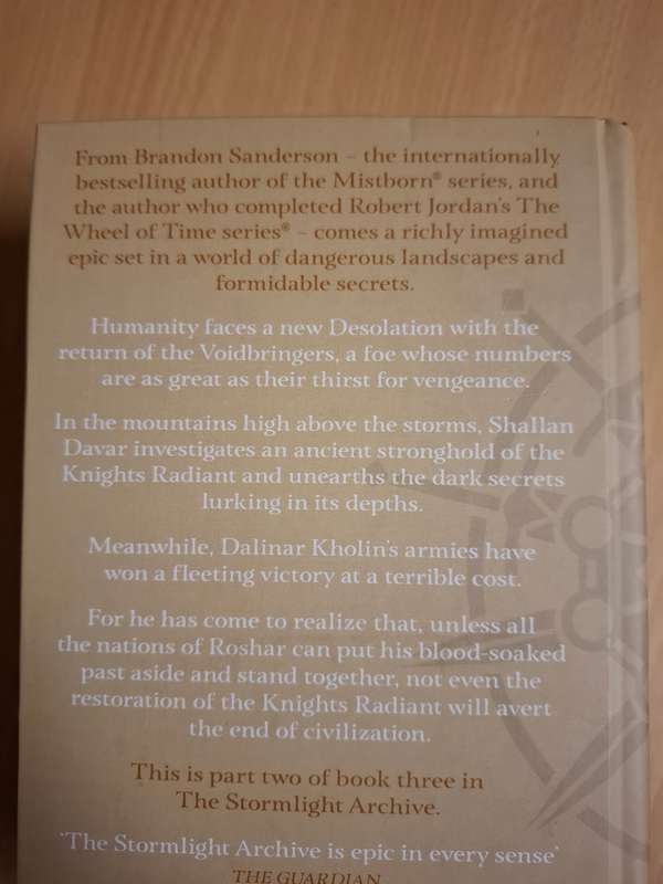 Oath Bringer Part Two : Brandon Sanderson - Book Three - The Stormlight Archive (Hardcover)