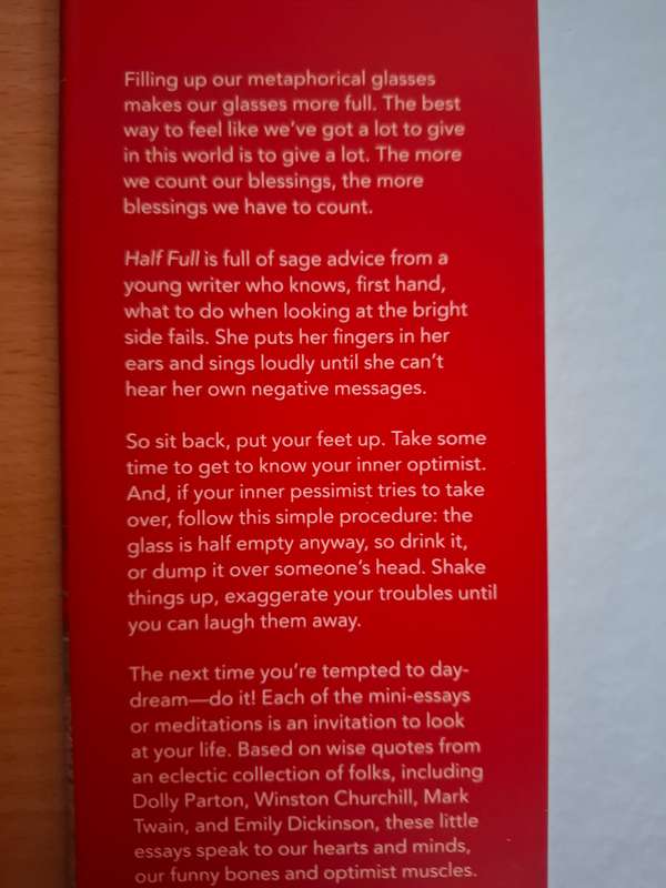 Half Full - Meditations on Hope, Optimism and the Things That Matter: Mina Parker (Hardcover)