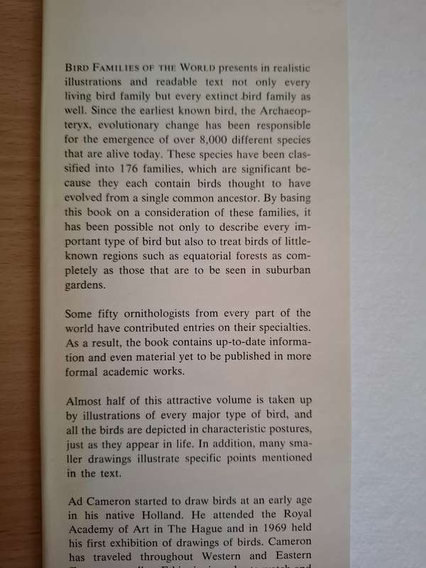 Bird Families of The World - Consultant Editor : Dr. C.J.O. Harrison  (Hardcover)