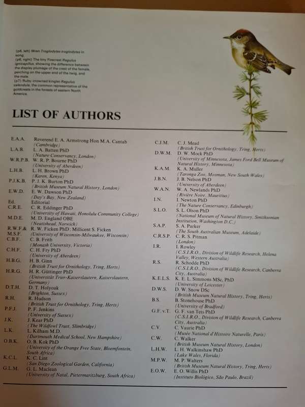 Bird Families of The World - Consultant Editor : Dr. C.J.O. Harrison  (Hardcover)