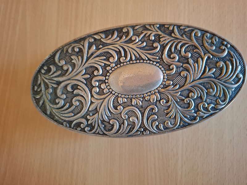 Oval Shaped Silver Plated Jewellery Box