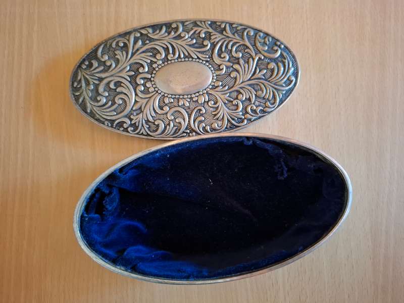 Oval Shaped Silver Plated Jewellery Box