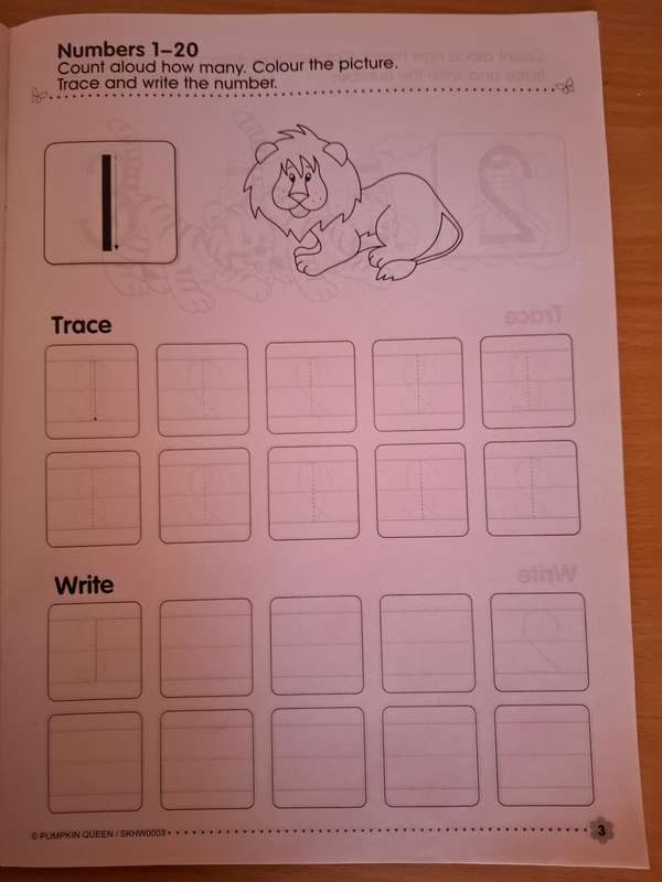 Home Workbook - Numbers  (Ages 3-6) Number Concepts, Writing Numerals, Colouring Activities)