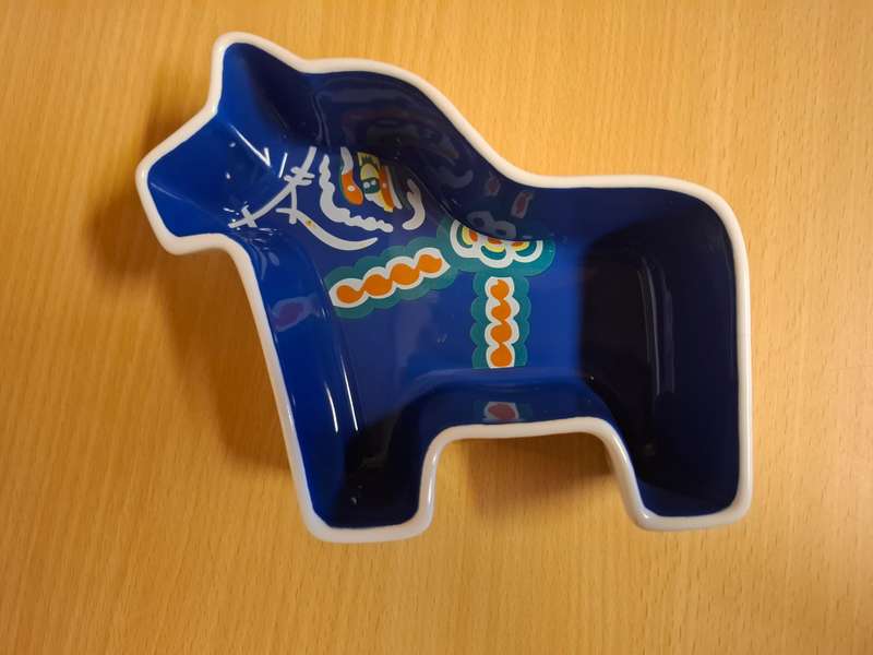 Ylva Olsson Sagaform Dala Horse Blue Ceramic Dish