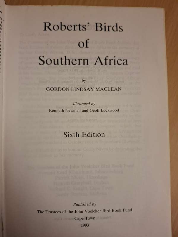 Roberts` Birds of Southern Africa: Gordon Lindsay Maclean (Hardcover)