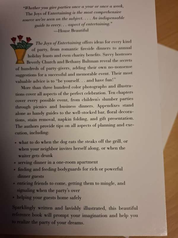 The Joys of Entertaining : Beverly Reese Church, Bethany  Ewald Bultman (Paperback)