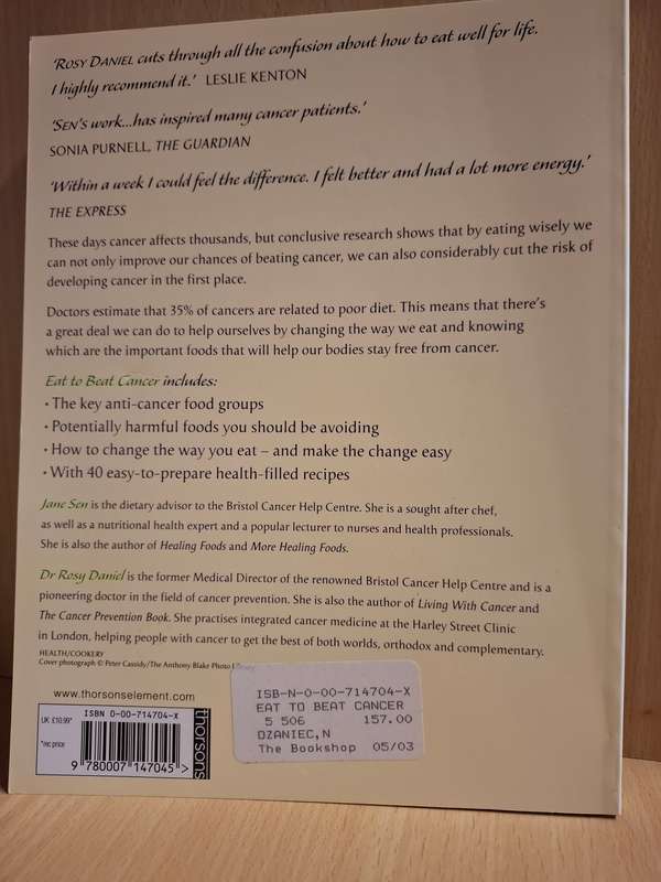 Eat to Beat Cancer : Dr Rosy Daniel and Jane Sen (Paperback)