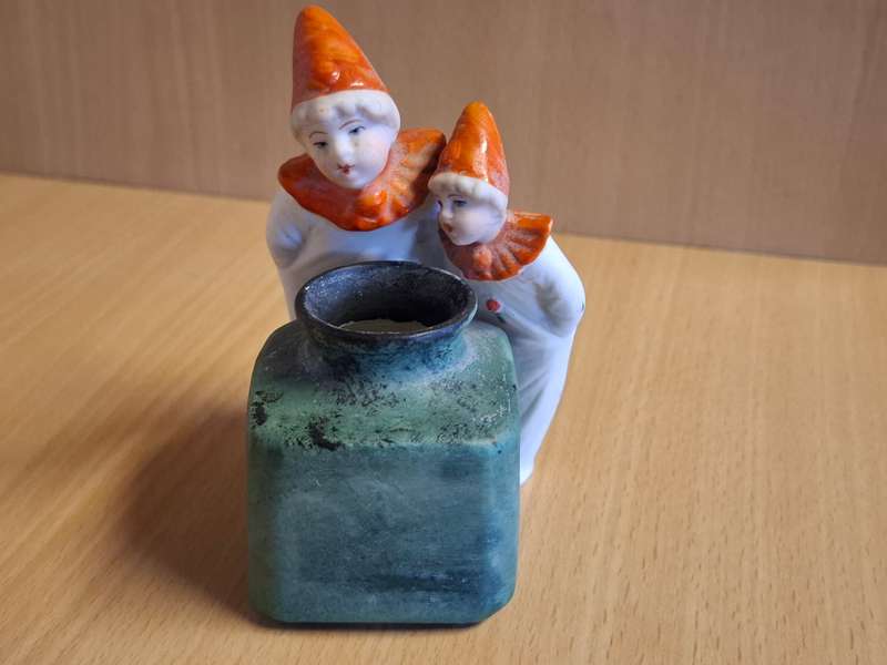 Boys Figurine with Small Vase