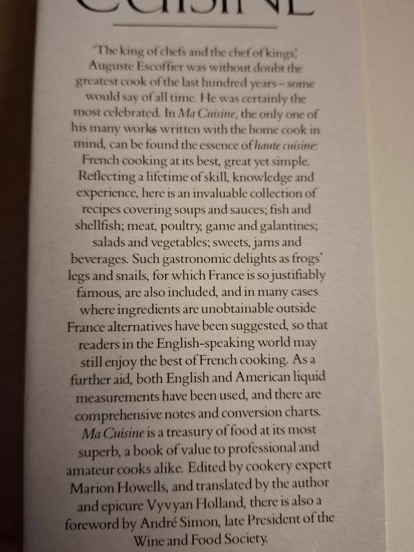 Ma Cuisine - Auguste Escoffier (Hardcover)