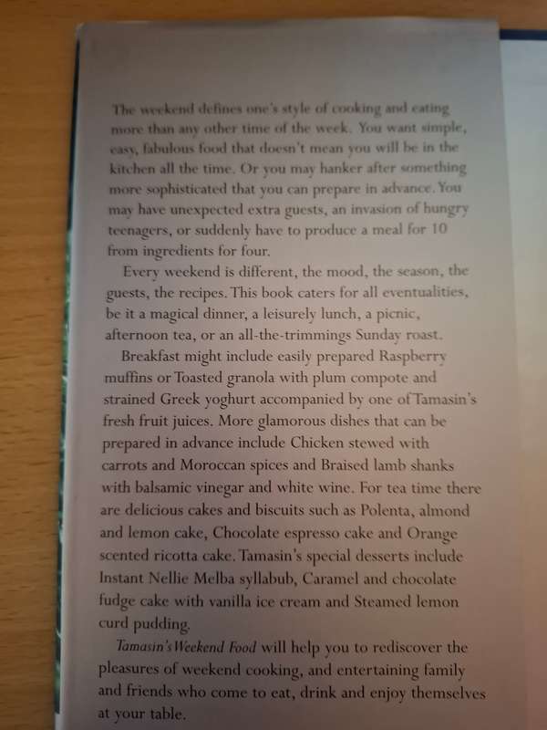 Tamasin`s Weekend Food - Cooking to come home to : Tamasin Day-Lewis  (Hardcover)