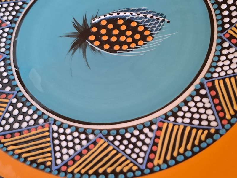 Square Orange Pineapple & Mosaic Pattern Platter/Dish - 25cm x 25cm