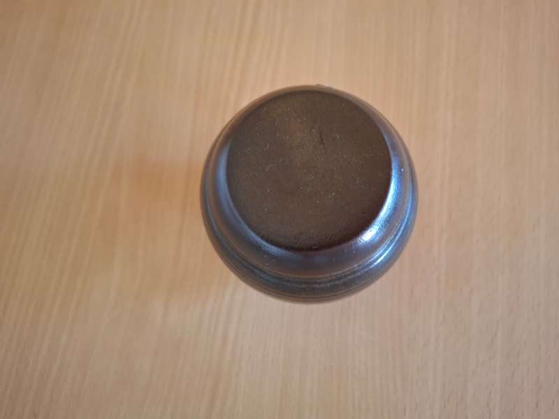 Brown Lidded Stoneware Jar - height 9cm width 8cm