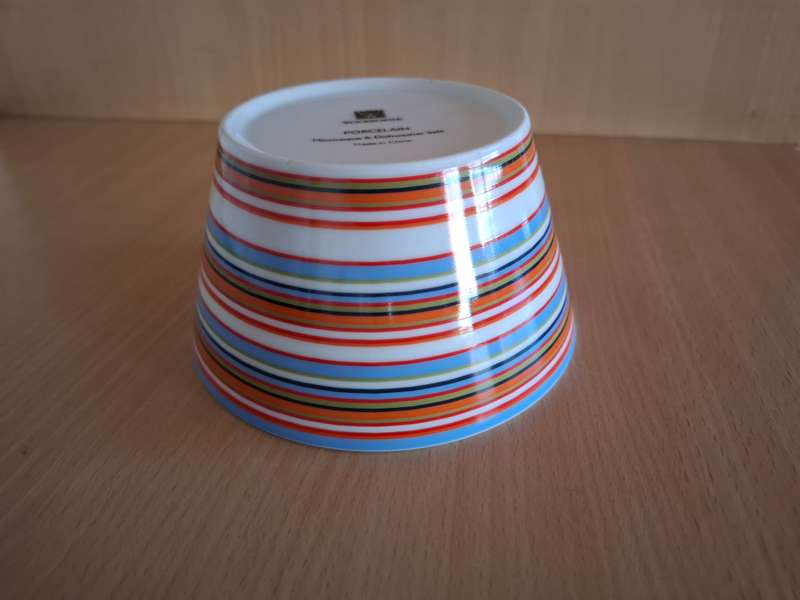 Round Stripe Ceramic Bowl - width 14cm height 7cm