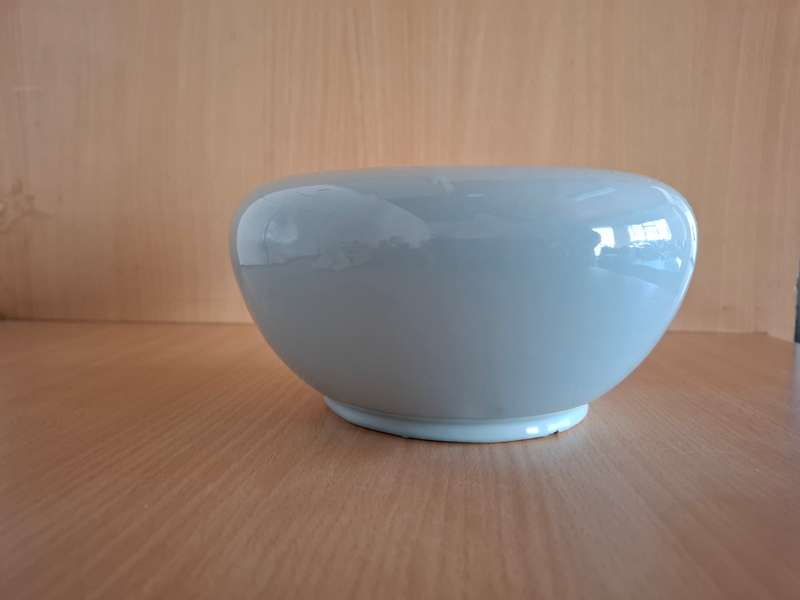 Round Blue Ceramic Plant Pot/Planter - width 17cm height 10cm