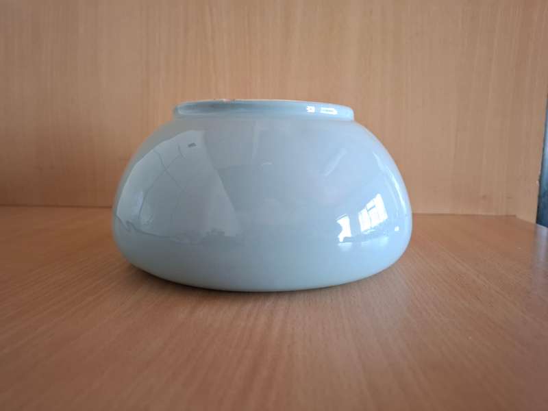 Round Blue Ceramic Plant Pot/Planter - width 17cm height 10cm