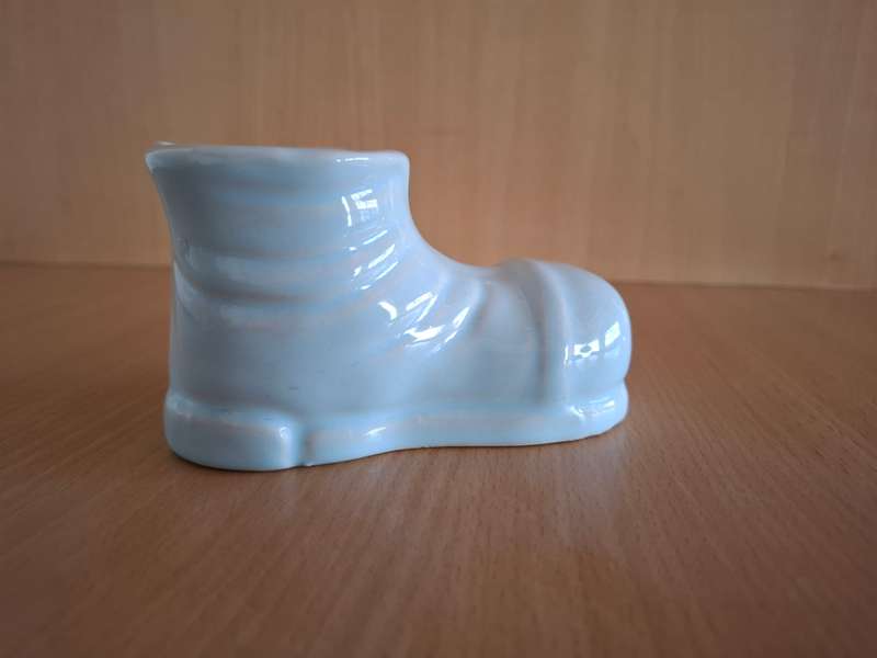 Blue Ceramic Boot Shape Planter - 12cmx 6cm height 7cm