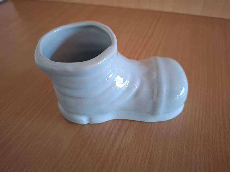 Blue Ceramic Boot Shape Planter - 12cmx 6cm height 7cm