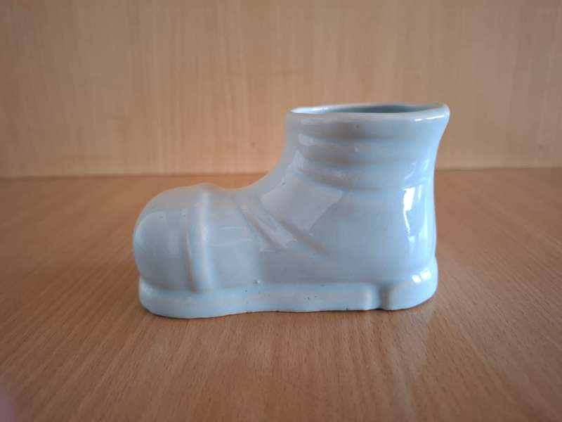 Blue Ceramic Boot Shape Planter - 12cmx 6cm height 7cm