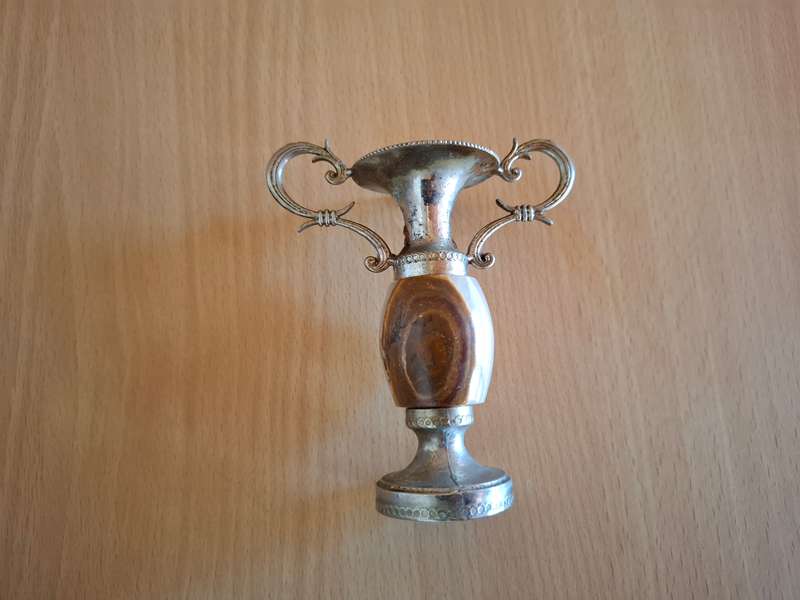 Vintage Onyx Bud Vase - height 8cm width 9cm