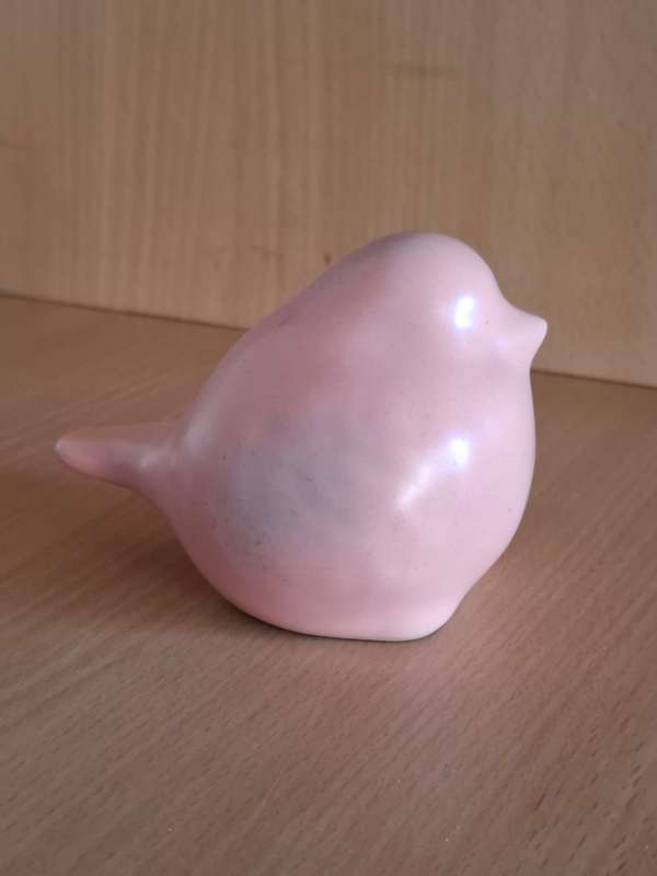 Pink Ceramic Bird Figurine - 8cm x 10cm