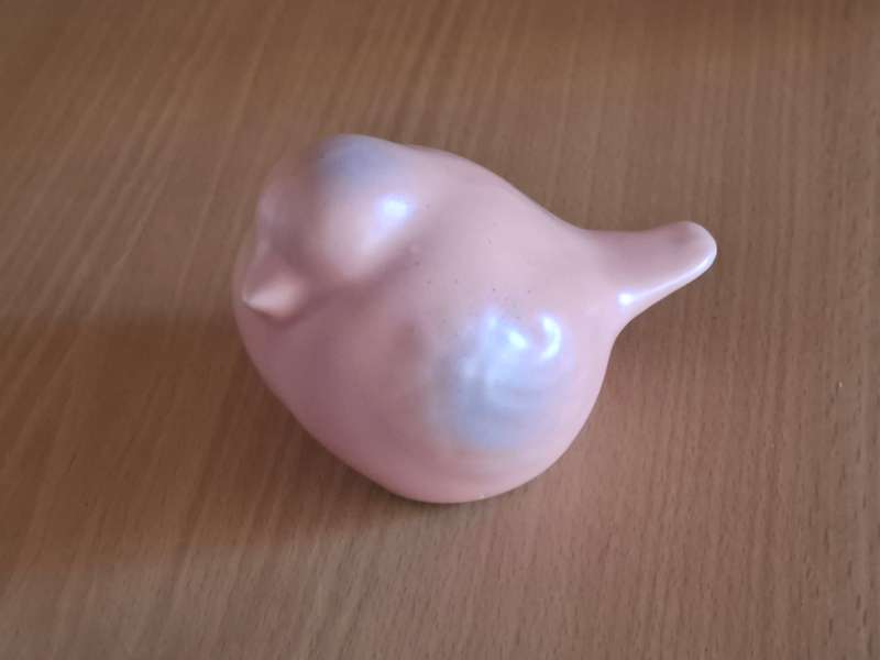 Pink Ceramic Bird Figurine - 8cm x 10cm