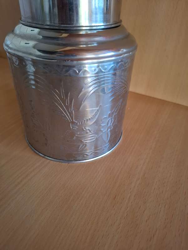 Agatha`s Bester Tea Tin/Tea Caddy - height 18cm width 13cm