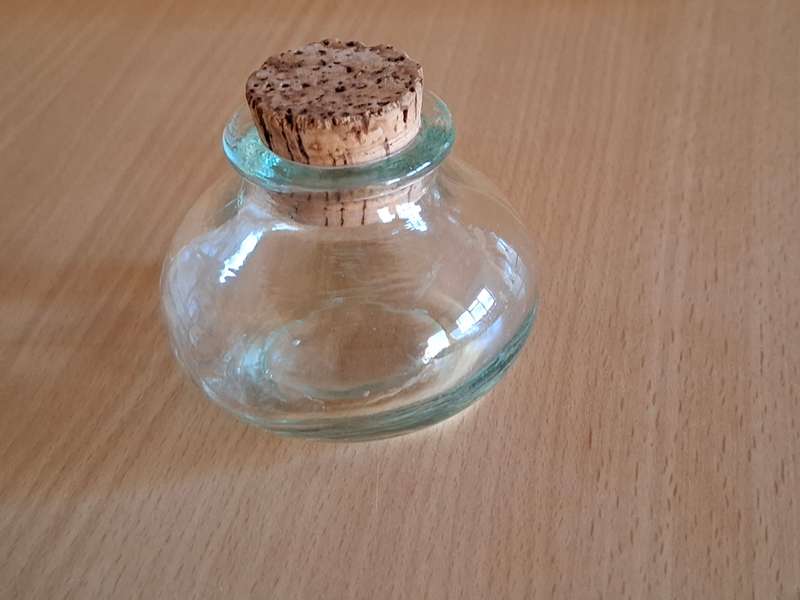 Set of 2 Small Glass Jars - height 6cm width 8cm