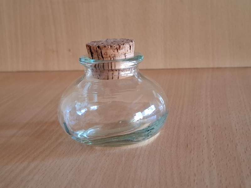 Set of 2 Small Glass Jars - height 6cm width 8cm
