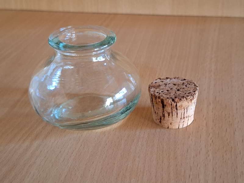 Set of 2 Small Glass Jars - height 6cm width 8cm