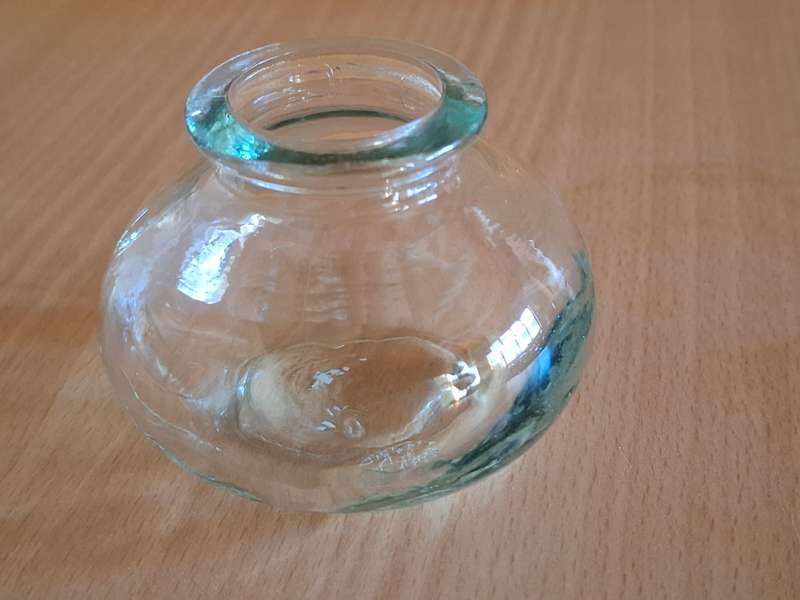 Set of 2 Small Glass Jars - height 6cm width 8cm