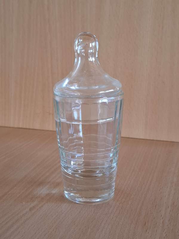 Small Lidded Glass Jar - height 14cm width 6cm