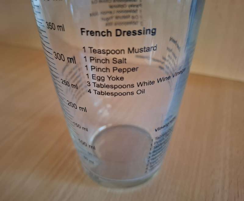 Glass Bottle Salad Dressing Shaker - height 17cm width 10cm