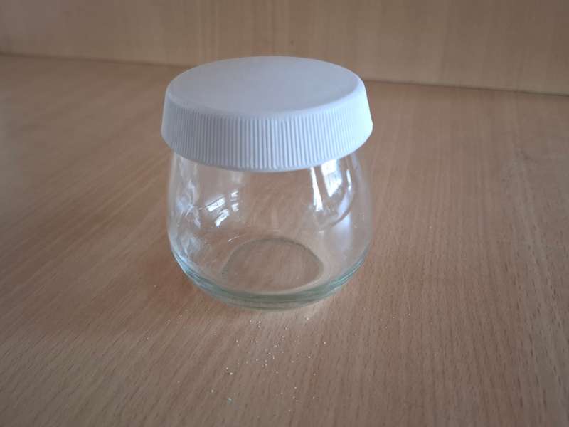 Small Lidded Glass Jar - height 7cm width 6cm