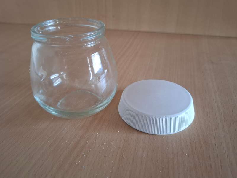 Small Lidded Glass Jar - height 7cm width 6cm