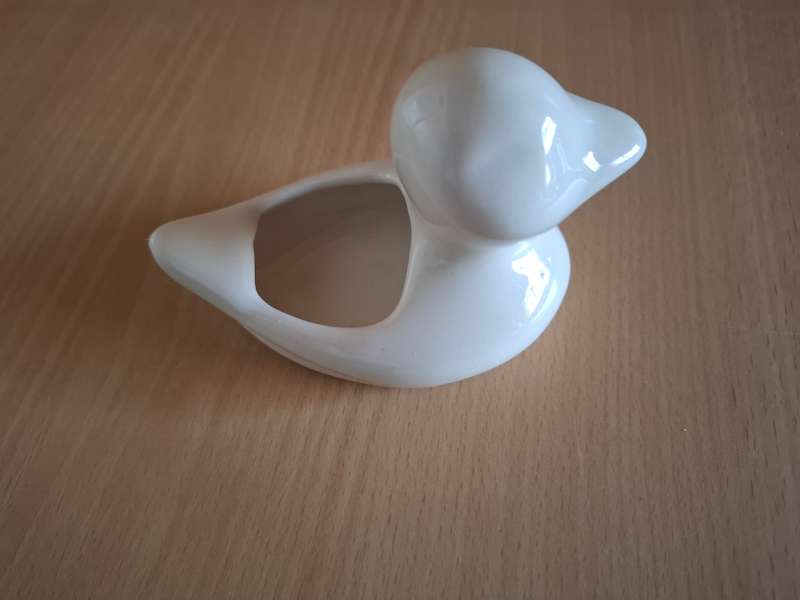 Small Ceramic Duck Figurine Planter - 11cm x 7cm height 7cm