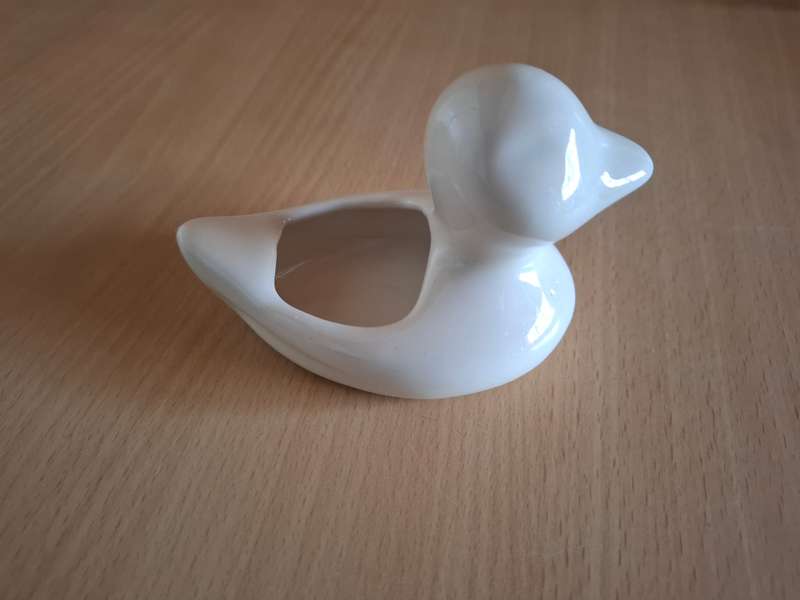 Small Ceramic Duck Figurine Planter - 11cm x 7cm height 7cm