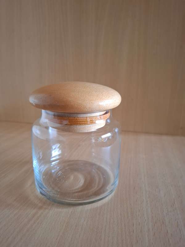 Round Glass Storage Jar - width 10cm height 10cm