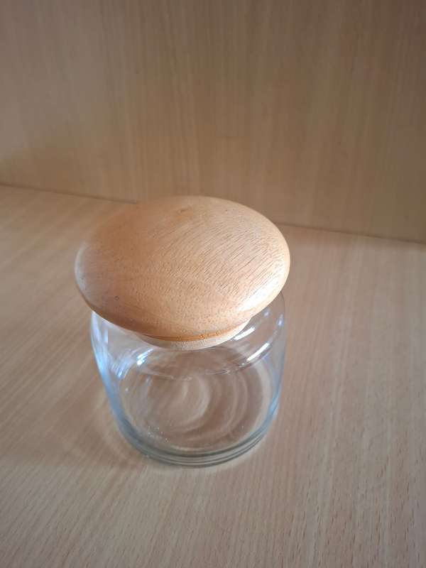Round Glass Storage Jar - width 10cm height 10cm
